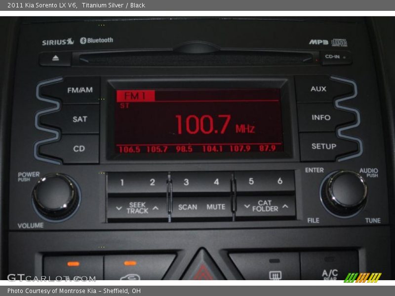 Titanium Silver / Black 2011 Kia Sorento LX V6