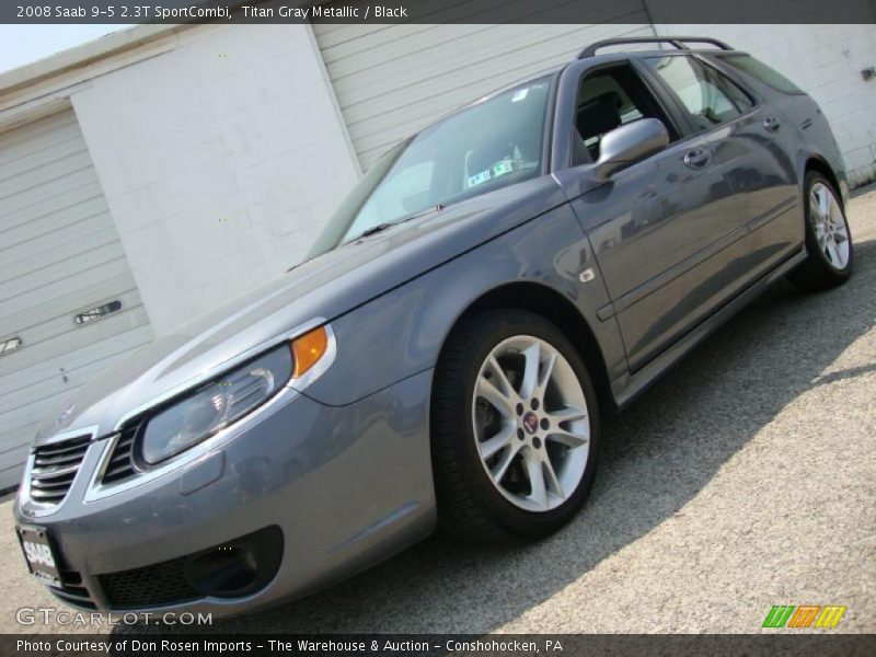 Titan Gray Metallic / Black 2008 Saab 9-5 2.3T SportCombi