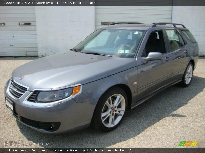 Titan Gray Metallic / Black 2008 Saab 9-5 2.3T SportCombi