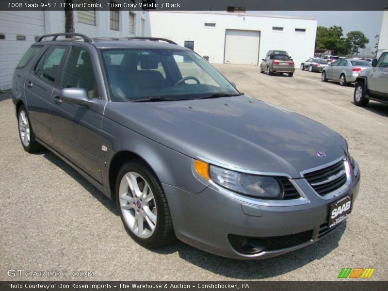 Titan Gray Metallic / Black 2008 Saab 9-5 2.3T SportCombi