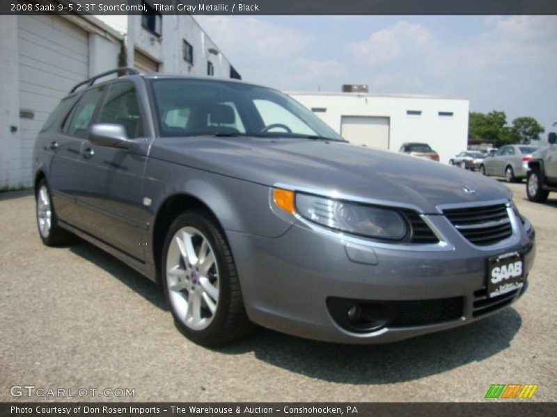 Titan Gray Metallic / Black 2008 Saab 9-5 2.3T SportCombi