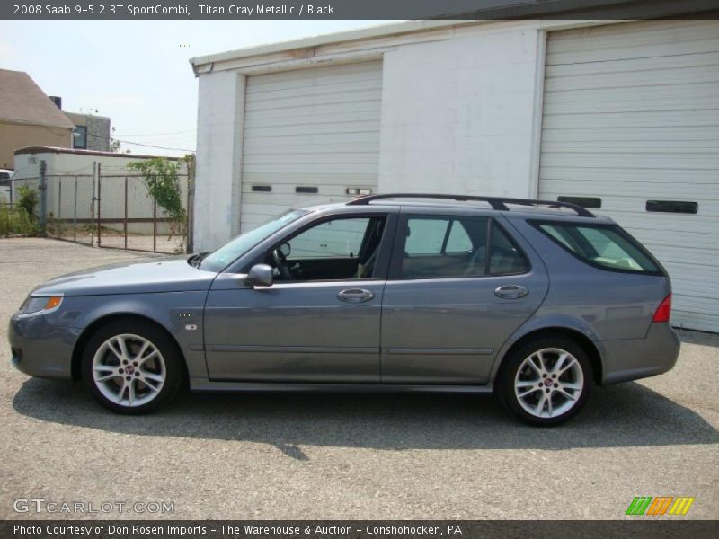 Titan Gray Metallic / Black 2008 Saab 9-5 2.3T SportCombi