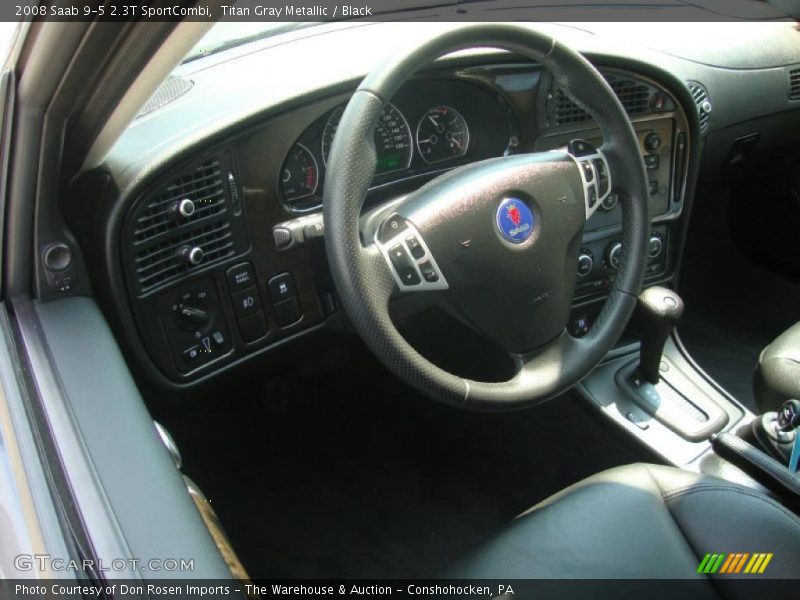 Titan Gray Metallic / Black 2008 Saab 9-5 2.3T SportCombi