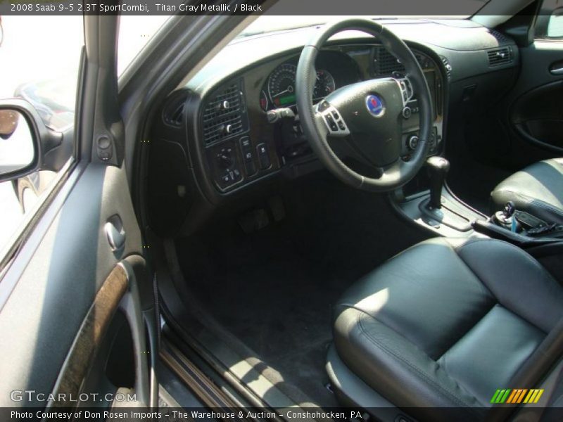 Titan Gray Metallic / Black 2008 Saab 9-5 2.3T SportCombi