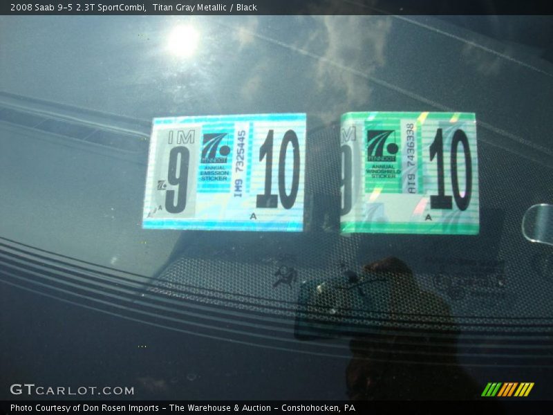 Titan Gray Metallic / Black 2008 Saab 9-5 2.3T SportCombi