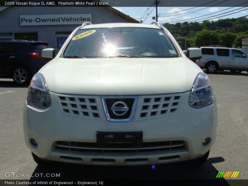 Phantom White Pearl / Black 2008 Nissan Rogue SL AWD