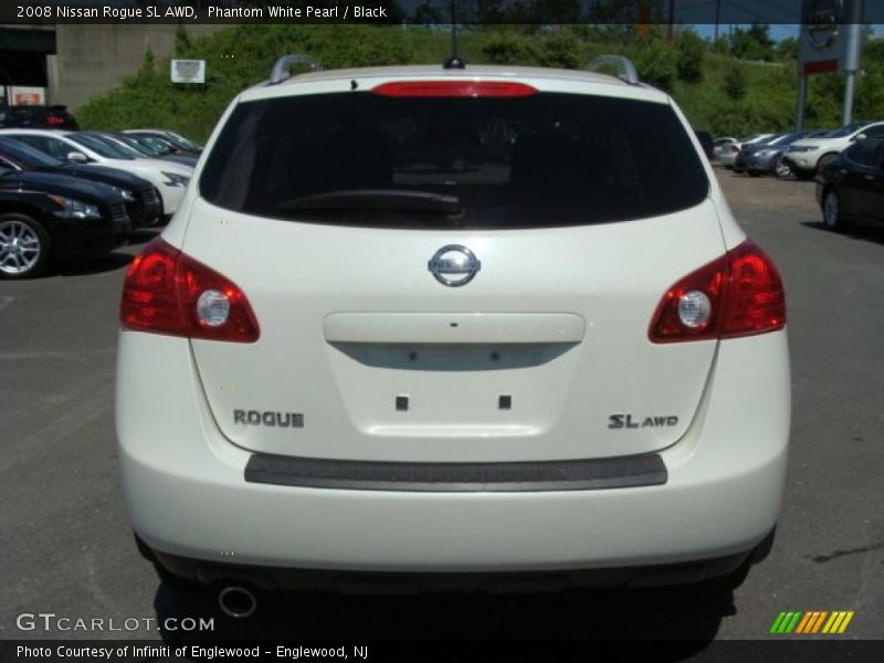 Phantom White Pearl / Black 2008 Nissan Rogue SL AWD