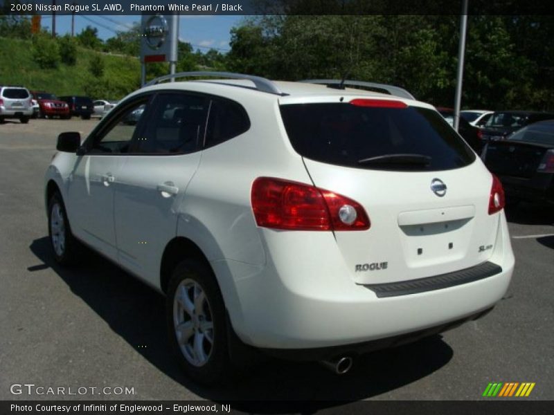 Phantom White Pearl / Black 2008 Nissan Rogue SL AWD