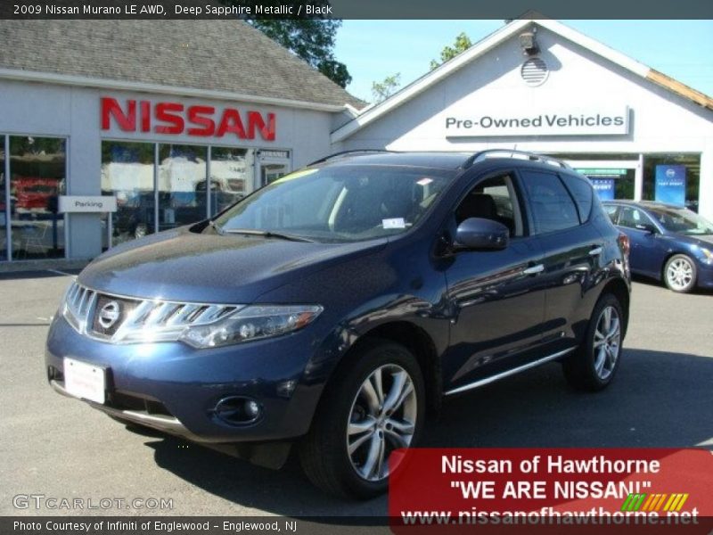 Deep Sapphire Metallic / Black 2009 Nissan Murano LE AWD