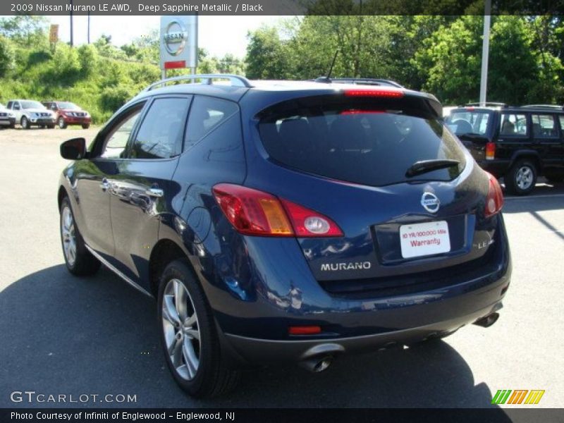 Deep Sapphire Metallic / Black 2009 Nissan Murano LE AWD