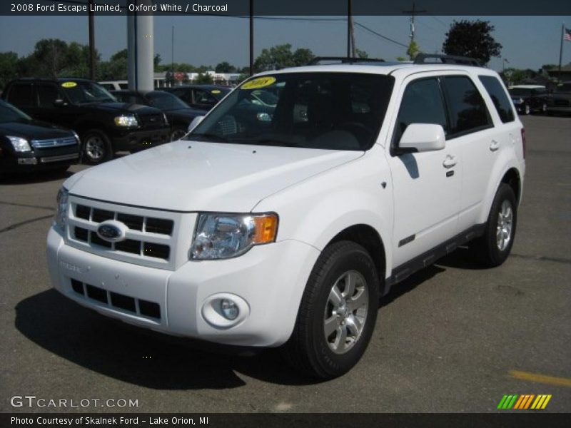 Oxford White / Charcoal 2008 Ford Escape Limited