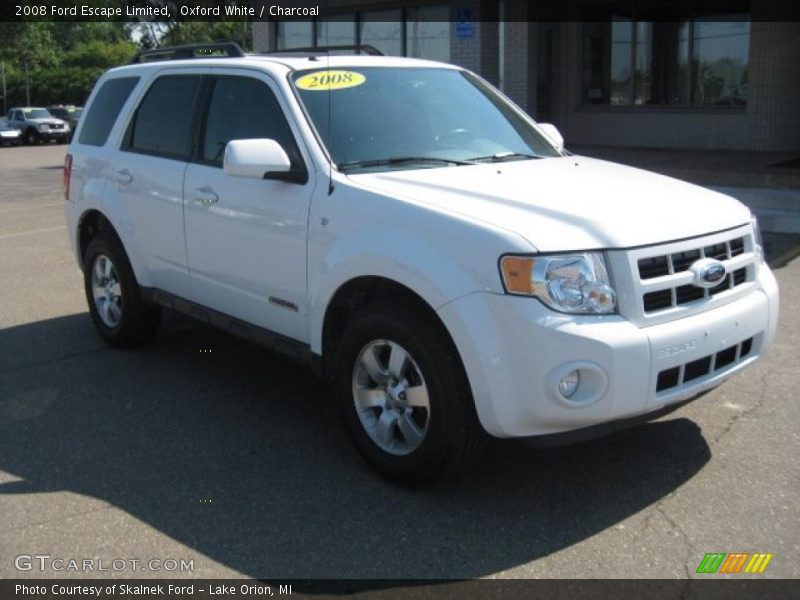 Oxford White / Charcoal 2008 Ford Escape Limited