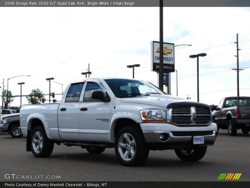 Bright White / Khaki Beige 2006 Dodge Ram 1500 SLT Quad Cab 4x4