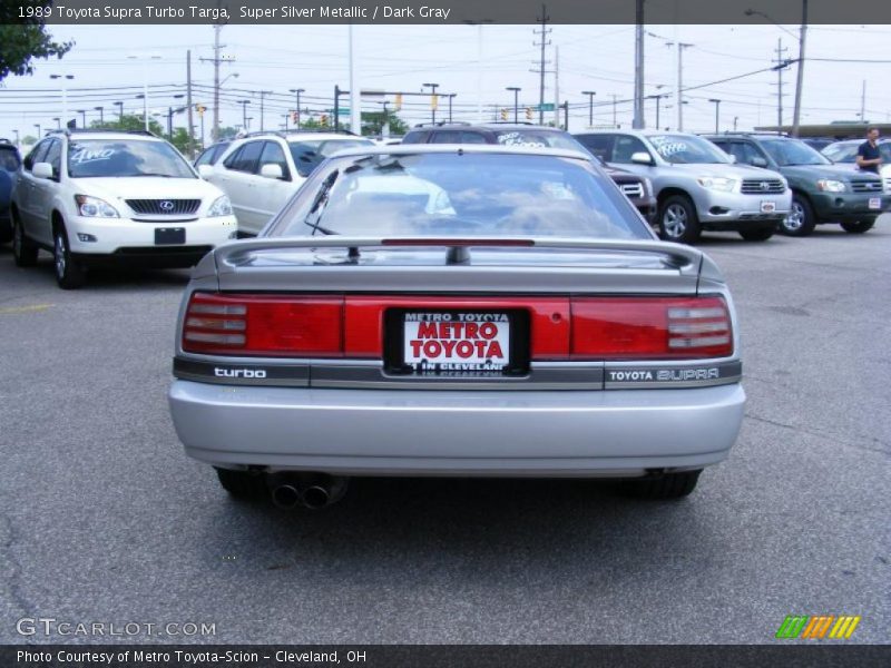Super Silver Metallic / Dark Gray 1989 Toyota Supra Turbo Targa