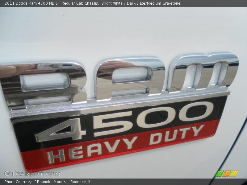 Bright White / Dark Slate/Medium Graystone 2011 Dodge Ram 4500 HD ST Regular Cab Chassis