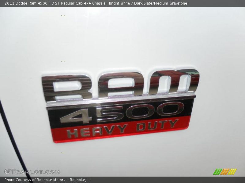 Bright White / Dark Slate/Medium Graystone 2011 Dodge Ram 4500 HD ST Regular Cab 4x4 Chassis