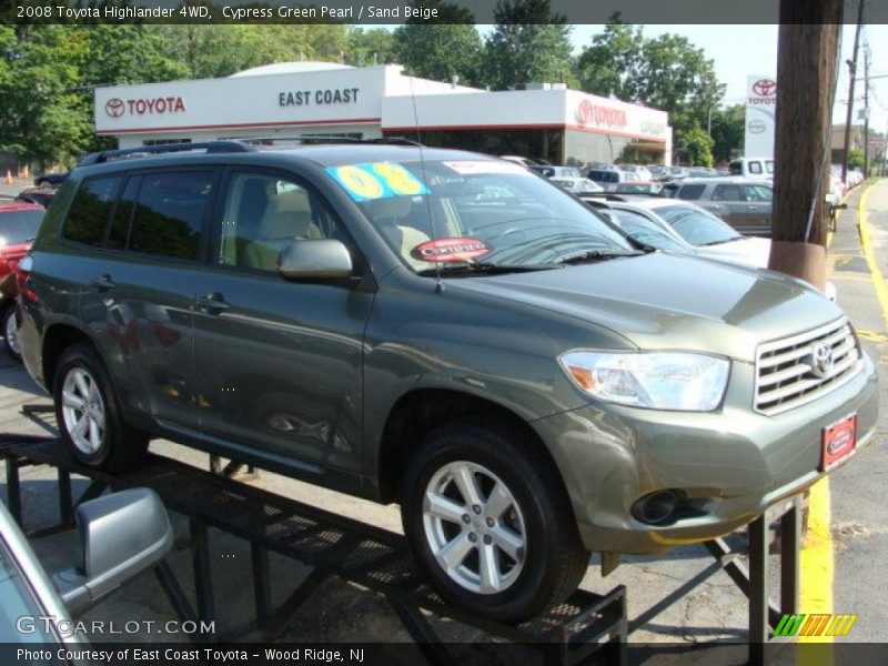 Cypress Green Pearl / Sand Beige 2008 Toyota Highlander 4WD