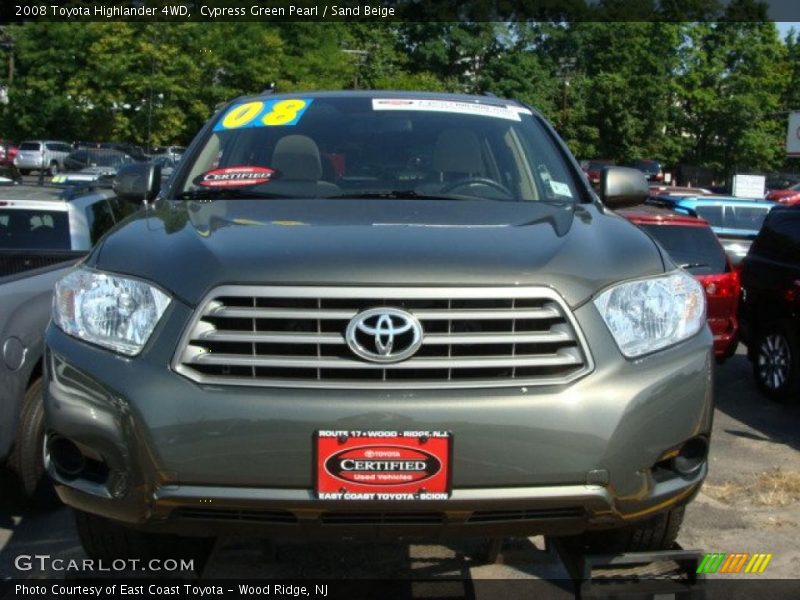 Cypress Green Pearl / Sand Beige 2008 Toyota Highlander 4WD