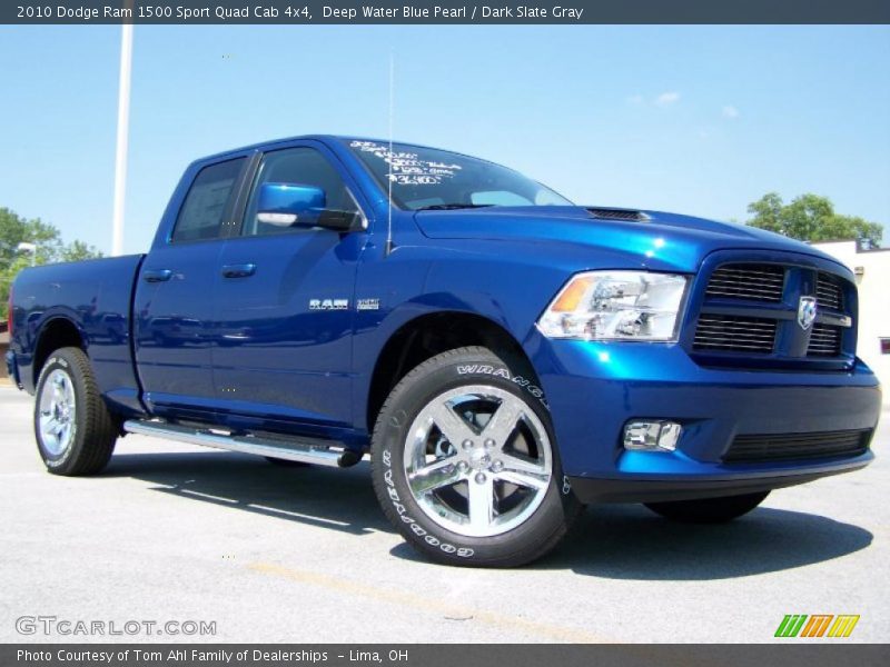 Deep Water Blue Pearl / Dark Slate Gray 2010 Dodge Ram 1500 Sport Quad Cab 4x4