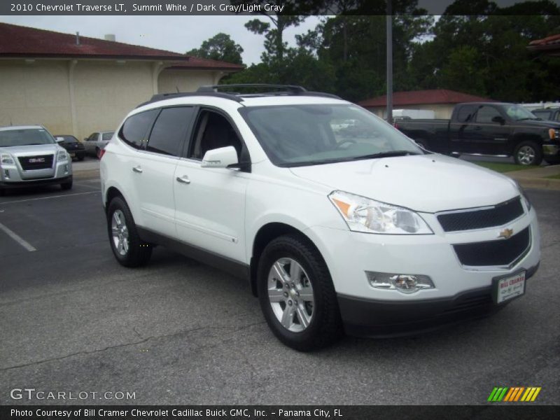 Summit White / Dark Gray/Light Gray 2010 Chevrolet Traverse LT