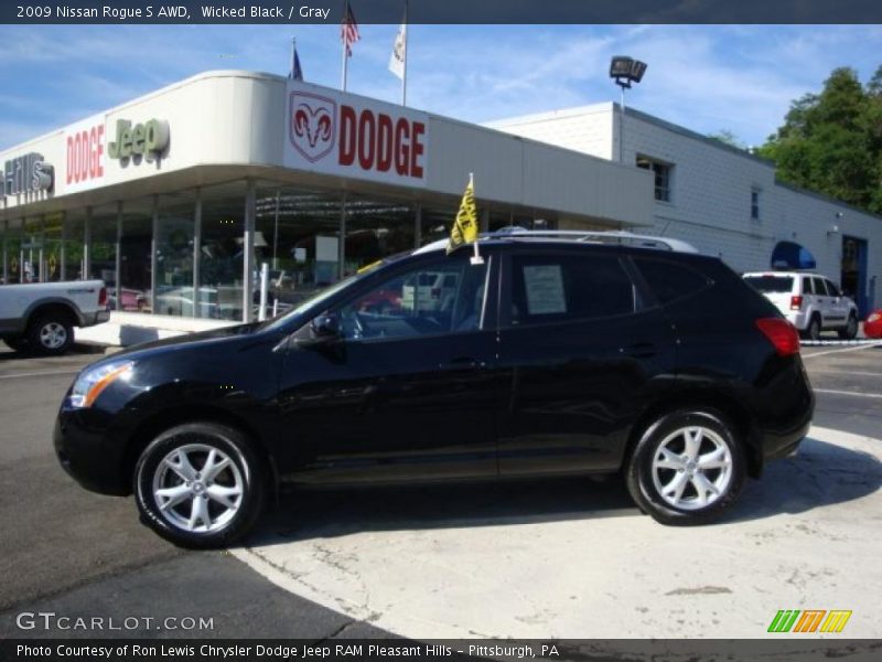 Wicked Black / Gray 2009 Nissan Rogue S AWD
