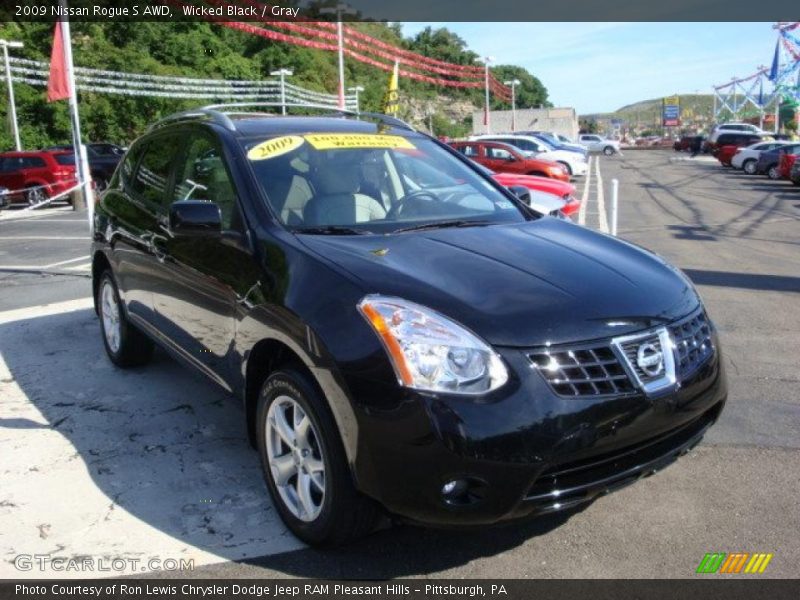 Wicked Black / Gray 2009 Nissan Rogue S AWD