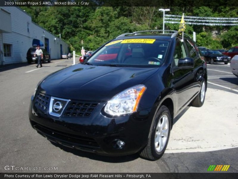 Wicked Black / Gray 2009 Nissan Rogue S AWD