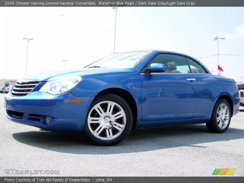 Marathon Blue Pearl / Dark Slate Gray/Light Slate Gray 2008 Chrysler Sebring Limited Hardtop Convertible