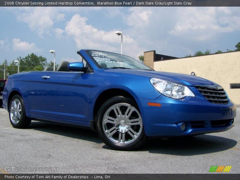 Marathon Blue Pearl / Dark Slate Gray/Light Slate Gray 2008 Chrysler Sebring Limited Hardtop Convertible