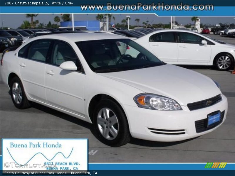 White / Gray 2007 Chevrolet Impala LS