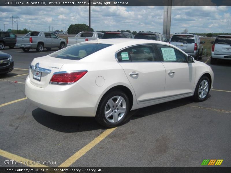 White Diamond Tricoat / Cocoa/Light Cashmere 2010 Buick LaCrosse CX