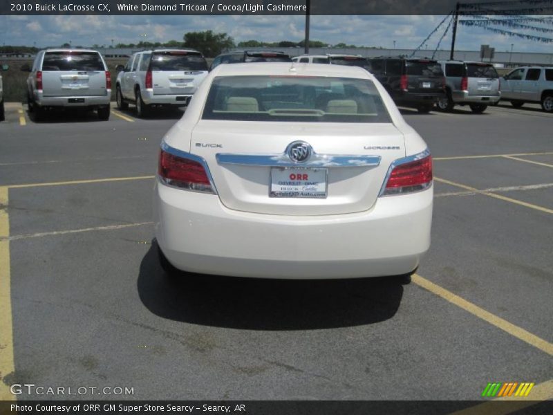 White Diamond Tricoat / Cocoa/Light Cashmere 2010 Buick LaCrosse CX