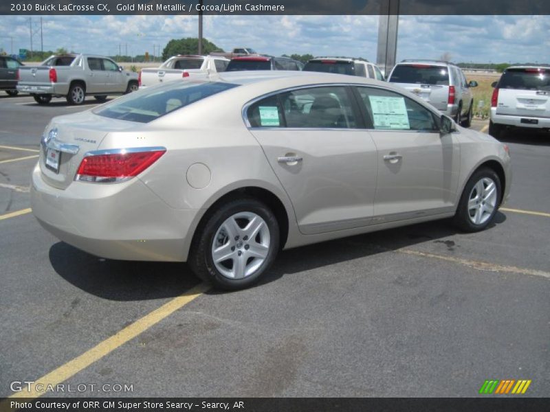 Gold Mist Metallic / Cocoa/Light Cashmere 2010 Buick LaCrosse CX