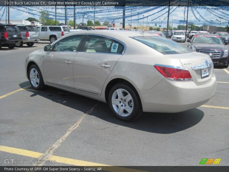 Gold Mist Metallic / Cocoa/Light Cashmere 2010 Buick LaCrosse CX