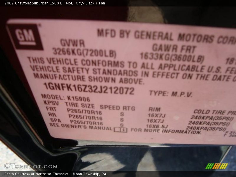 Onyx Black / Tan 2002 Chevrolet Suburban 1500 LT 4x4