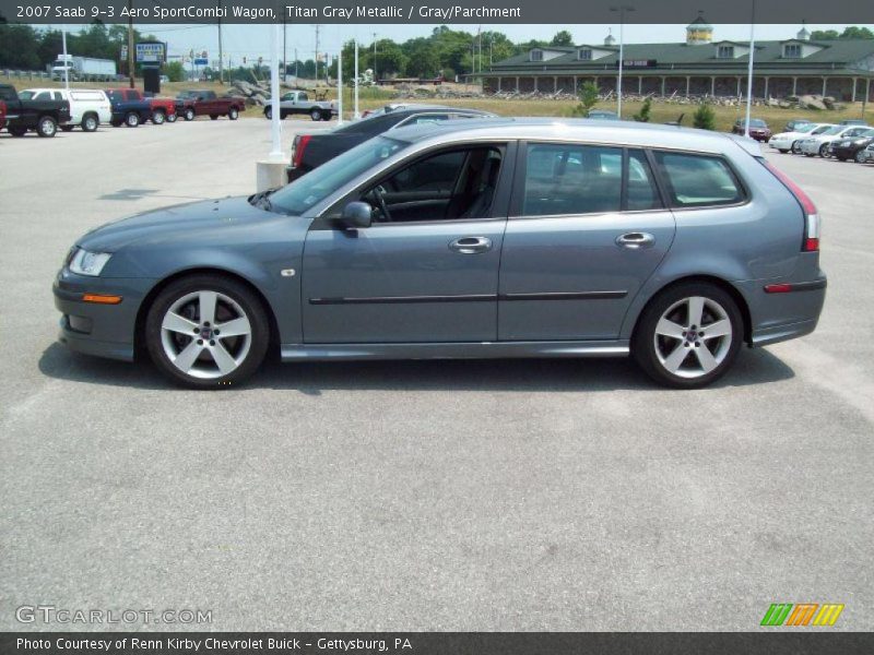 Titan Gray Metallic / Gray/Parchment 2007 Saab 9-3 Aero SportCombi Wagon
