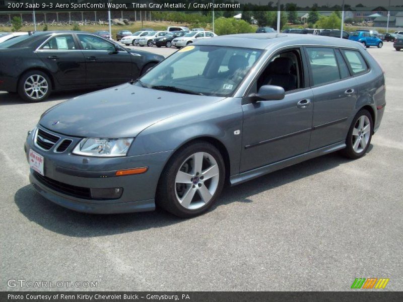 Titan Gray Metallic / Gray/Parchment 2007 Saab 9-3 Aero SportCombi Wagon