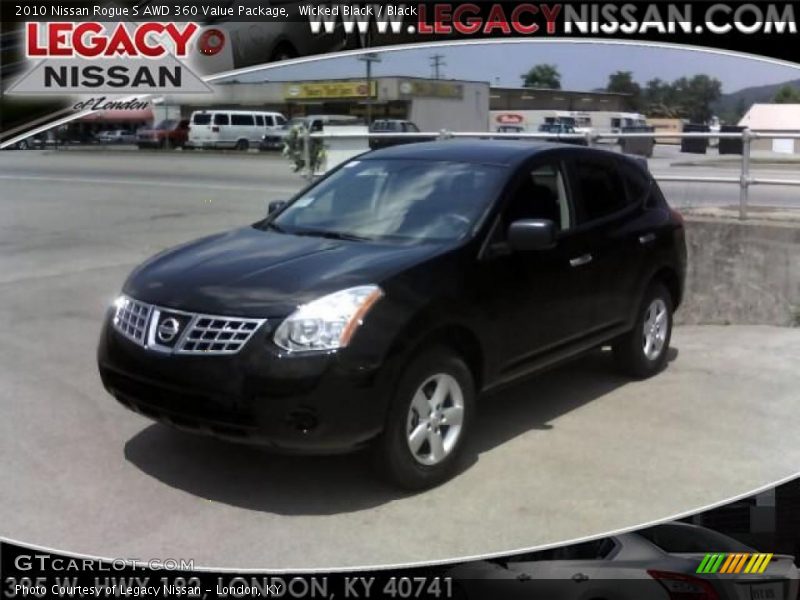 Wicked Black / Black 2010 Nissan Rogue S AWD 360 Value Package