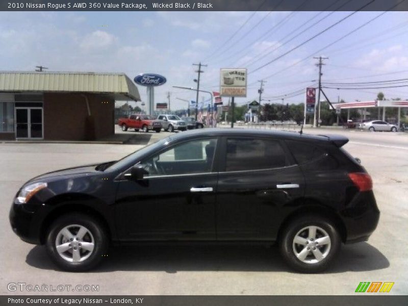 Wicked Black / Black 2010 Nissan Rogue S AWD 360 Value Package