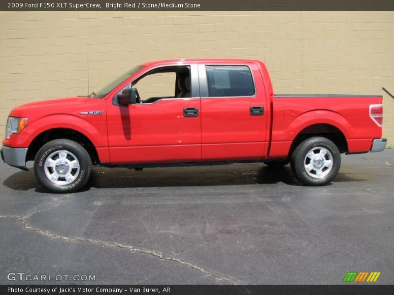 Bright Red / Stone/Medium Stone 2009 Ford F150 XLT SuperCrew
