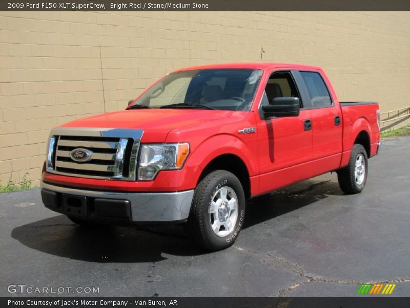 Bright Red / Stone/Medium Stone 2009 Ford F150 XLT SuperCrew