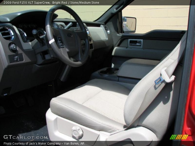 Bright Red / Stone/Medium Stone 2009 Ford F150 XLT SuperCrew