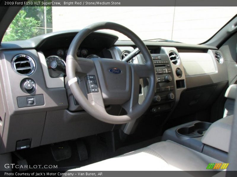Bright Red / Stone/Medium Stone 2009 Ford F150 XLT SuperCrew