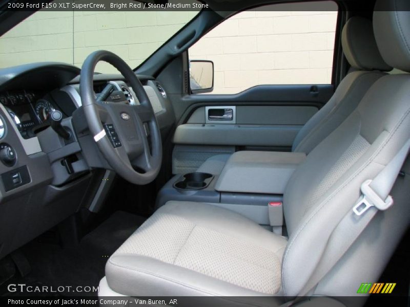 Bright Red / Stone/Medium Stone 2009 Ford F150 XLT SuperCrew