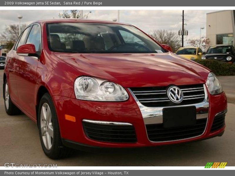 Salsa Red / Pure Beige 2009 Volkswagen Jetta SE Sedan