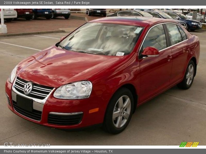 Salsa Red / Pure Beige 2009 Volkswagen Jetta SE Sedan