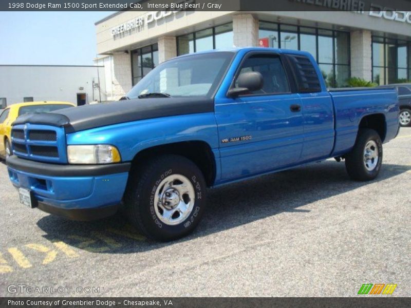 Intense Blue Pearl / Gray 1998 Dodge Ram 1500 Sport Extended Cab