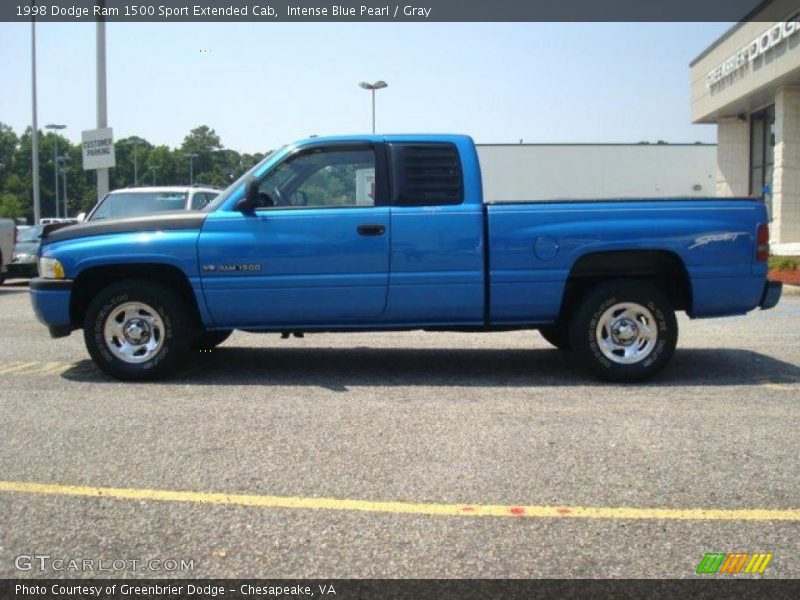 Intense Blue Pearl / Gray 1998 Dodge Ram 1500 Sport Extended Cab