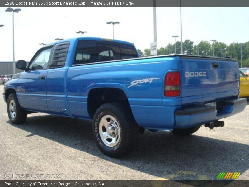 Intense Blue Pearl / Gray 1998 Dodge Ram 1500 Sport Extended Cab