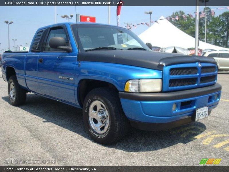 Intense Blue Pearl / Gray 1998 Dodge Ram 1500 Sport Extended Cab